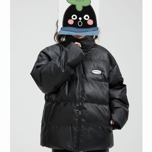 Winter warm PU leather waterproof cotton clothes